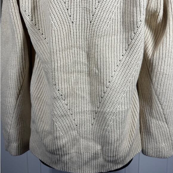 John + Jenn Sienna Faux Shearling Fur Open Cardigan Jacket Knit Tan Faux Suede L - Picture 10 of 15